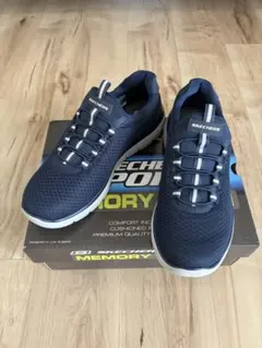 SKECHERS MEMORY FOAM ネイビー スニーカー