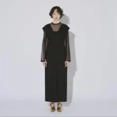 美品 ANDRESD V line jacquard dress 黒