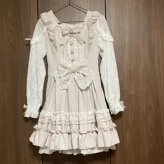 LIZLISA ティアラリボン　ティアード　ワンピース ピンク