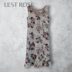 【LEST ROSE レストローズ】　花柄　ノースリワンピース　レース　リボン