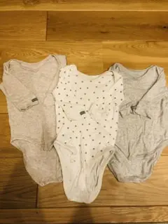 ベビー　肌着　長袖　ロンパース　3枚セット　くすみ色　シンプル