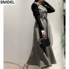 【SNIDEL】　ビッグカラートレンチジャンスカワンピース　ジャンパースカート