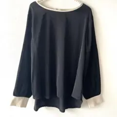 axes femme バイカラーブラウス
