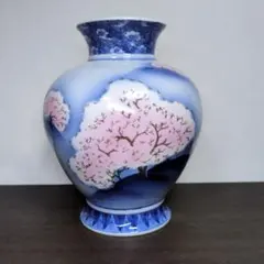 深川製磁 金彩色絵 桜文 花瓶 高さ約17cm 深川製磁 金彩色絵 桜文 花瓶 高さ約17cm 希少 深川製