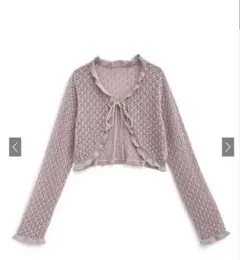 透かし編みショート丈ラメニットボレロ[dk1307]