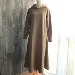 fifth 新品未使用 ワンピース フード付き マキシ丈 裏起毛 モカ ブラウン