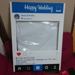 Instagram風ウェルカムボード★A1セルフカット★インスタフレーム★