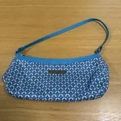 青と白のパターン ショルダーバッグ