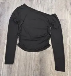 S115 SHEIN シーイン オフショルダー シズニルック ワンホン ブラック