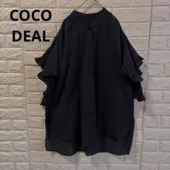COCO DEAL ココディール フリルスリーブ シアー ブラウス 羽織 黒