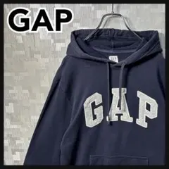 GAP ギャップ パーカー スウェット プルオーバー メンズ M ネイビー 古着