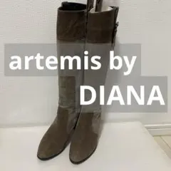 DIANA ダイアナ レザー ロングブーツ　スエード　トープ