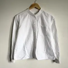 無印良品　洗いざらしオックス　長袖シャツ　リブ袖　白　ホワイト　Mサイズ