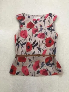 Laura Ashley 麻100%ノースリーブブラウス