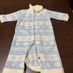フリースロンパース 水色