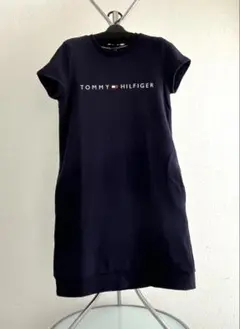 トミーヒルフィガー 半袖ワンピース スウェット ひざ丈 綿 紺 XSのサムネイル