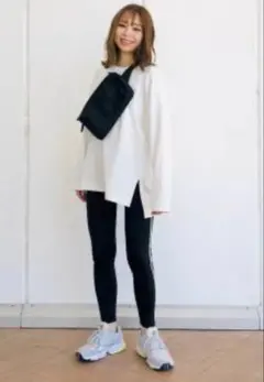 ユニクロ　エアリズムＵＶカットソフトレギンス(ライン) ブラック　160cm