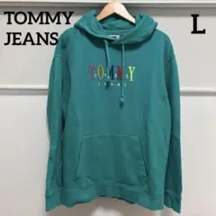 TOMMY JEANS ターコイズ パーカー L トミー
