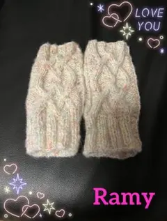 ✤ハンドメイド✤ハンドウォーマー♥アラン模様♥棒針編み♥親指有タイプ