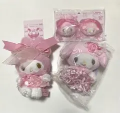 マスコットホルダー2個　レディマイメロディ リボン姫 ヘアクリップ1個　3点