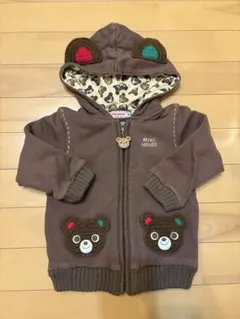 Miki House クマ耳付きトレーナー 90cm