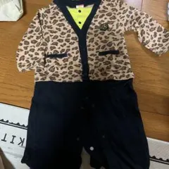【値下げ】かわいいヒョウ柄ロンパース 80cm 綿100%