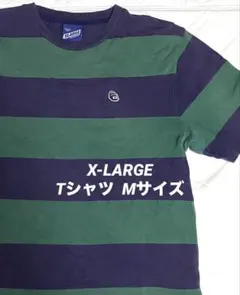 X-LARGE ボーダー ゴリラ ワンポイントワッペン Tシャツ