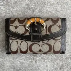 オールド コーチ シグネチャー Soho 三つ折り財布 ブラック キャンバス