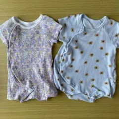 ベビー服 70cm ロンパース 2枚セット 花柄のサムネイル