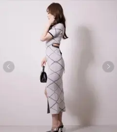 リップサービス バックオープンジャガードロングワンピース