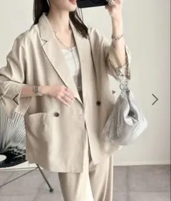 クラシカルエルフ　ベージュ オーバーサイズ テーラードジャケット S