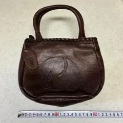 希少デザイン♡IBIZA イビサ ゾウモチーフ 本革ハンドバッグ ソフト