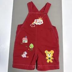 ミキハウス　オーバーオール　赤　90