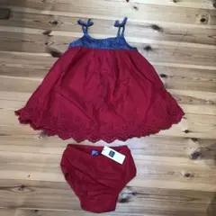 新品タグ付★babyGap キャミソールワンピース&ブルマ セット 90 赤