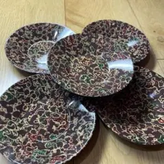 津軽塗り風の茶托 5枚セット