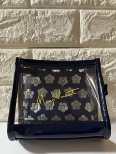 【新品】Mary Quantマリークワントフラワークリアポーチペンケースネイビー