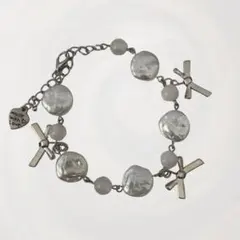 ハンドメイドアクセサリー ブレスレット y2k ビーズ フェアリーグランジパール