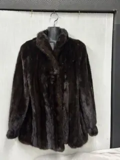 EMBA エンバ デミバフミンク ファーコート 毛皮 裏:花柄刺繍 M-L相当 EMBA エンバ デミバフミンク ファーコート 毛皮 裏:花柄刺繍 M-L相当