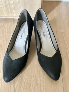 ORiental TRaffic ミドルヒールビジューパンプス 黒 スエード