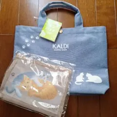 カルディ　ネコバッグ　、メッシュポーチ