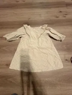 アプレレクール　ベージュ ドット柄 ワンピース