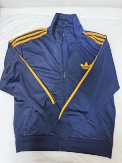 メンズM/女性2XL ★adidas トラック ジャケット刺繍 ネイビーx濃のサムネイル