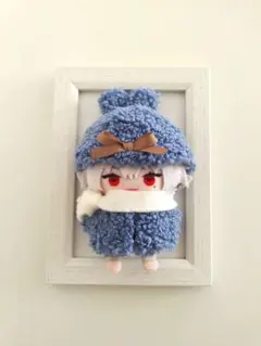 にじぱぺっとサイズ　キャップ・アウター・マフラーのセット　ブルー