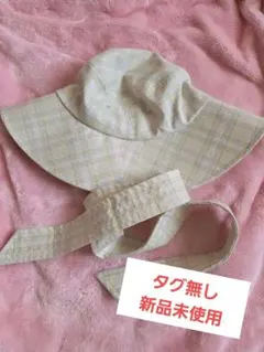 タグ無し新品 GU ワイドブリムハット チェック rokhのサムネイル