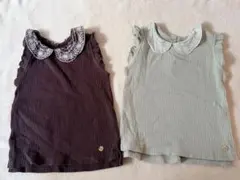 プティマイン 襟刺繍トップス 90センチ