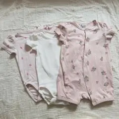 【期間限定値下げ】H&M ベビーロンパース3枚セット 68サイズのサムネイル
