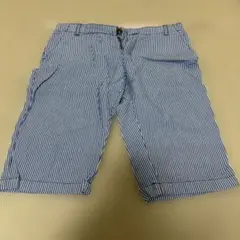 PETIT BATEAU 白x青 ストライプ 半ズボン 152cm