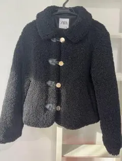 ZARA ボアジャケット ブラック S