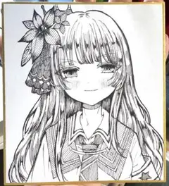まのさば　魔法少女ノ魔女裁判　二階堂ヒロ　手描き　イラスト　色紙