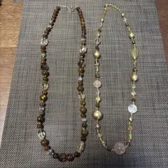 ブラウン系2本セットネックレス